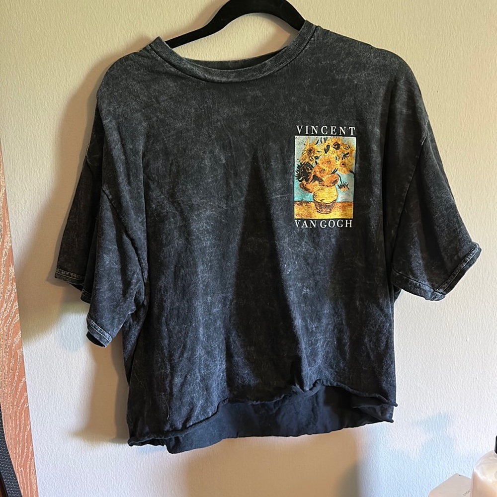 IML Van Gogh Acid Wash Crop Top